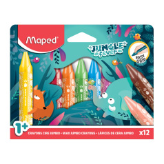 Maped JUNGLE FEVER kleurpotloden van was - doos van 12 Maped JUNGLE FEVER kleurpotloden van was - doos van 12