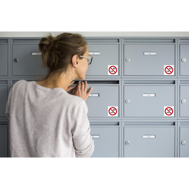 Zelfklevende pictogram GEEN RECLAME - set van 4 Zelfklevende pictogram GEEN RECLAME - set van 4