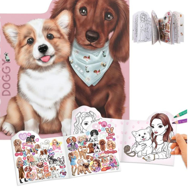 TOP MODEL kleurboek met stickers TOP MODEL kleurboek met stickers