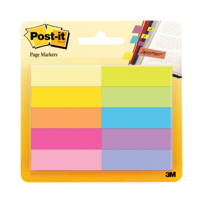 Post-it index in PAPIER - 15mm - doos van 500 - mix van kleuren