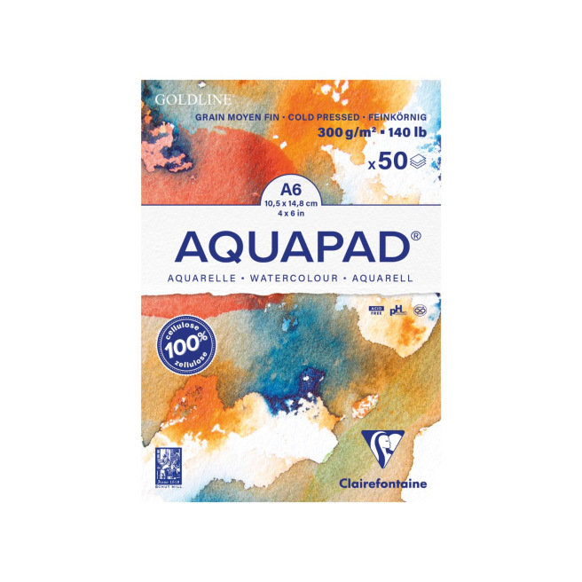 Bloc de papier aquarelle Clairefontaine GOLDLINE AQUAPAD 300 g Bloc de papier aquarelle Clairefontaine GOLDLINE AQUAPAD 300 g