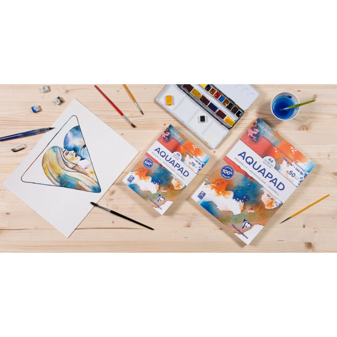 Bloc de papier aquarelle Clairefontaine GOLDLINE AQUAPAD 300 g Bloc de papier aquarelle Clairefontaine GOLDLINE AQUAPAD 300 g