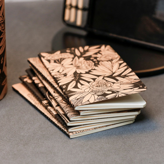 Geniet genaaid draad notitieboekje Clairefontaine WITTE KERSENBLOESEM - 7,5 x 12 cm