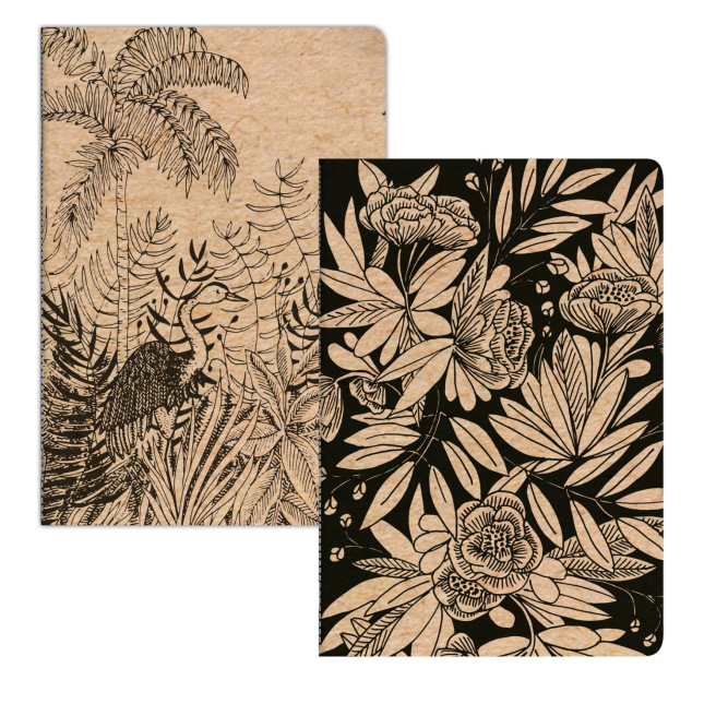 Geniet genaaid draad notitieboekje Clairefontaine WITTE KERSENBLOESEM - 7,5 x 12 cm