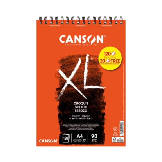 CANSON XL CROQUIS 90 g spiraalblok van papier CANSON XL CROQUIS 90 g spiraalblok van papier