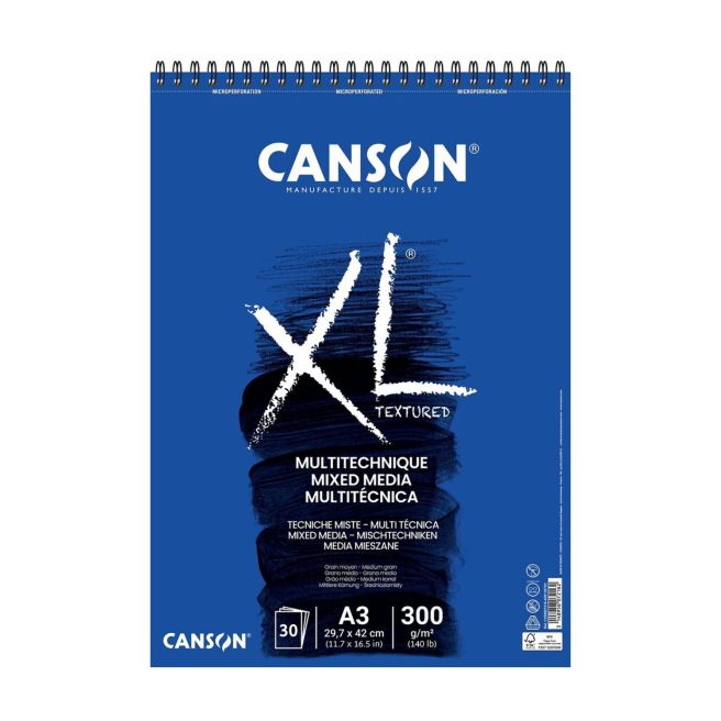 Bloc spiralé de papier CANSON XL MIX MEDIA 300 g Bloc spiralé de papier CANSON XL MIX MEDIA 300 g