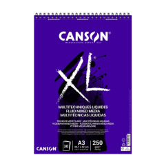 CANSON XL FLUID MIXED MEDIA 250 g spiraalblok van papier