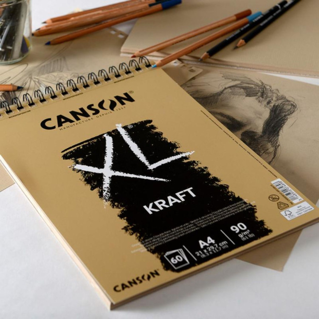 CANSON XL KRAFT 90 g spiraalvormig papierblok CANSON XL KRAFT 90 g spiraalvormig papierblok
