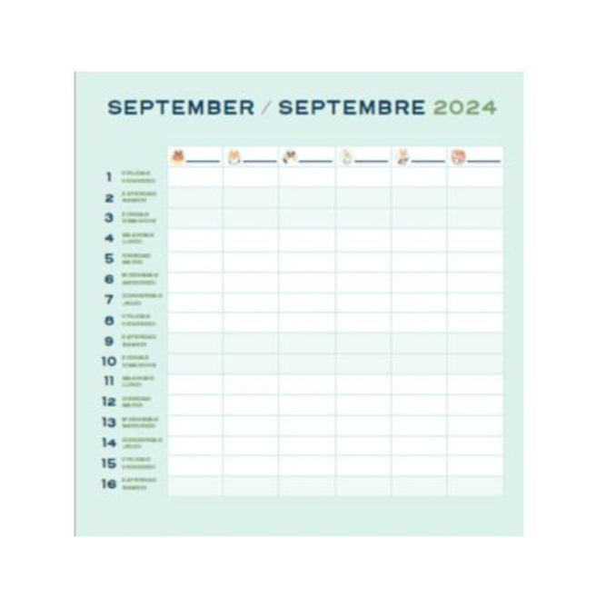 Brepols FAMILIE Kalender - maandelijks voor 16 maanden - 29 x 29 cm