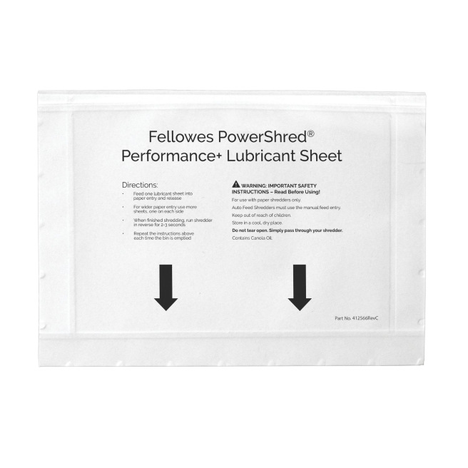 Smeervellen voor Rexel papiervernietigers - pakket van 12 Smeervellen voor Rexel papiervernietigers - pakket van 12