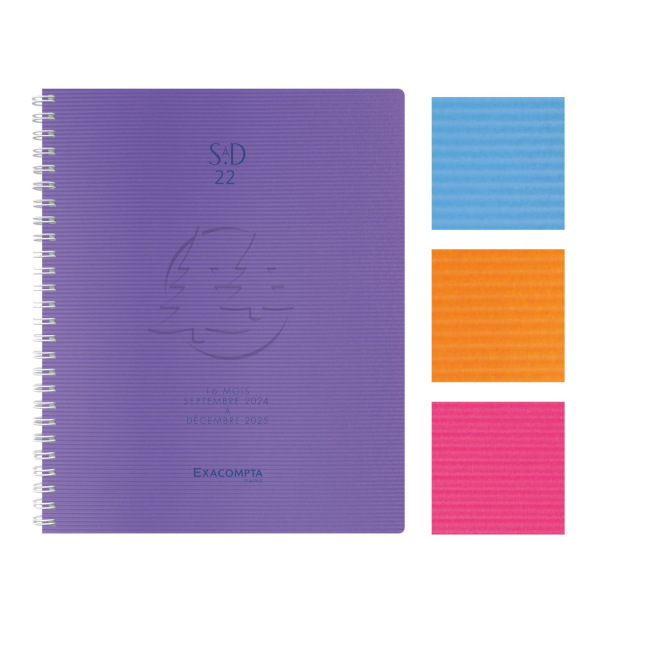 Schoolagenda Exacompta SAD 22 - 16 MAANDEN - 18,5 x 22,5 cm - 1 week over 2 pagina's