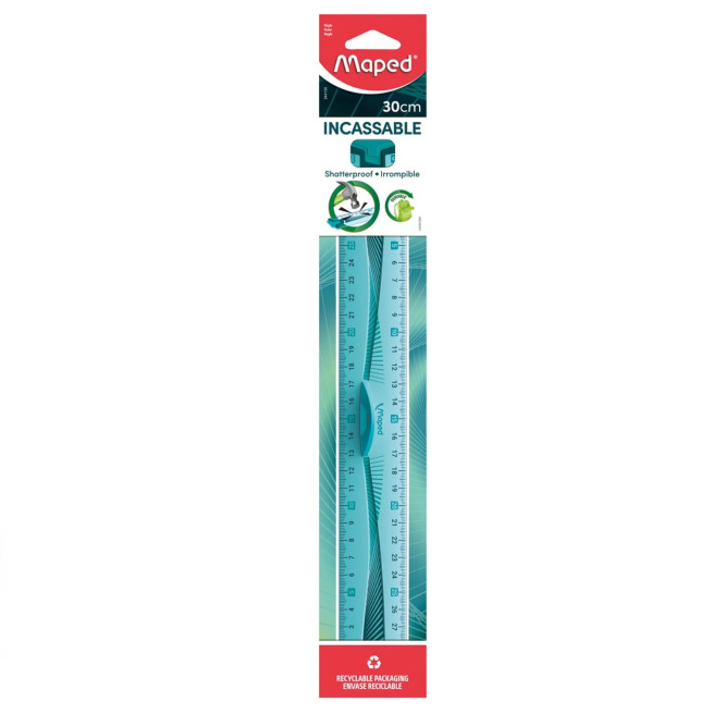 Triple décimètre en plastique Maped FLEX incassable - 30 cm Triple décimètre en plastique Maped FLEX incassable - 30 cm