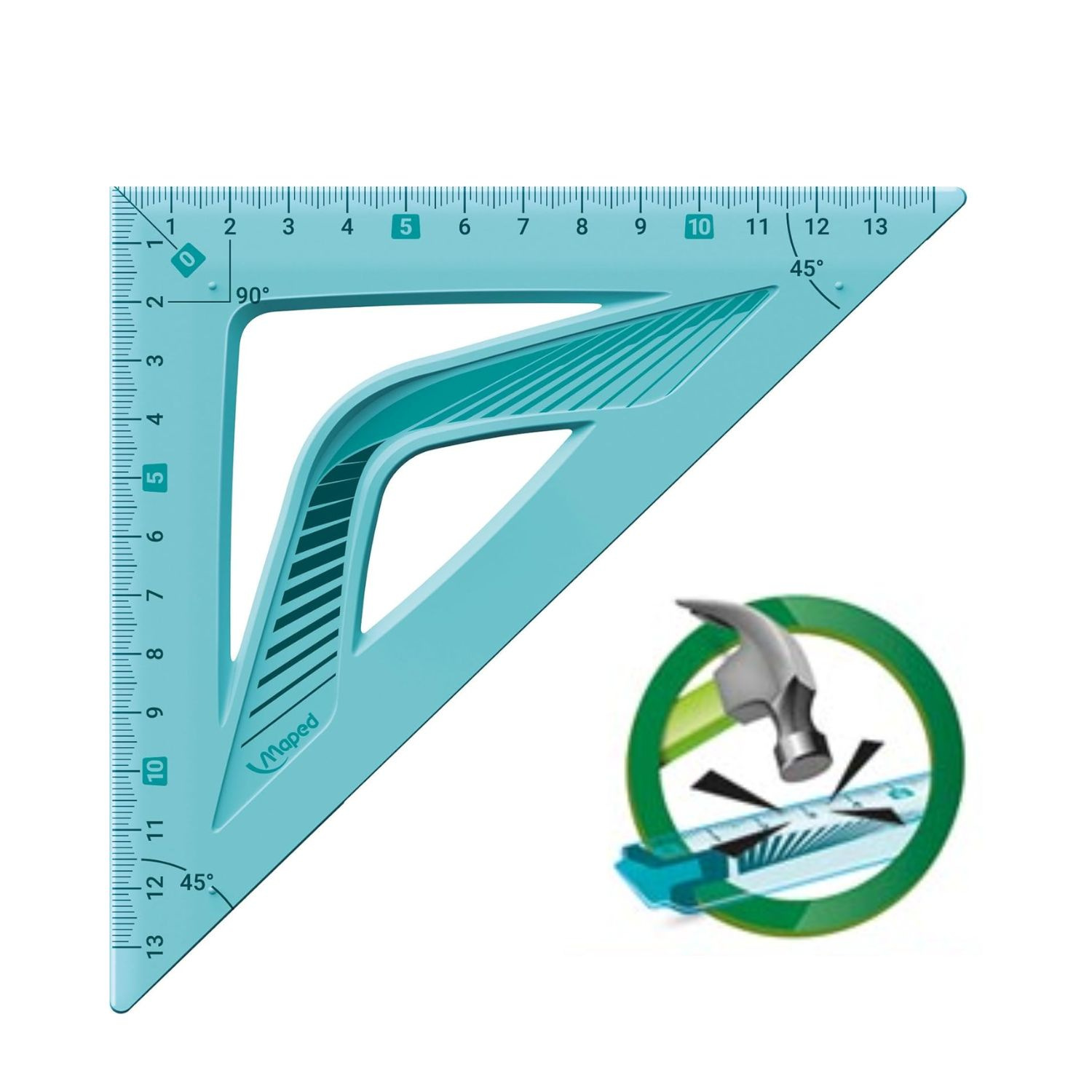 Equerre 45° en plastique Maped INCASSABLE - 21 cm