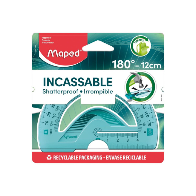 Onbreekbare plastic rapporteur Maped FLEX 180°