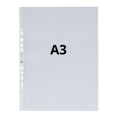 Geperforeerde korrelige hoesjes A3 - superieure kwaliteit - zakje van 10