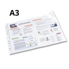 Pochettes perforées grainées A3 - qualité supérieure - sachet de 10 Pochettes perforées grainées A3 - qualité supérieure - sachet de 10