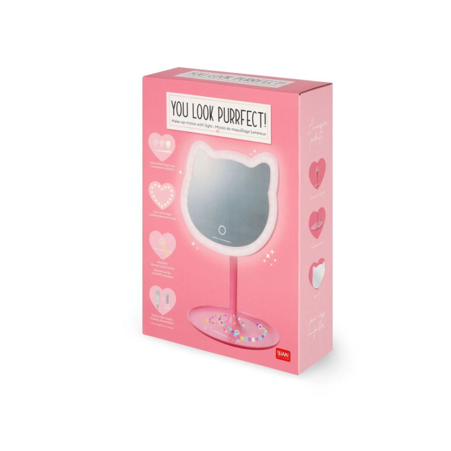 Miroir de maquillage lumineux LEGAMI You Look Purrfect ! Miroir de maquillage lumineux LEGAMI You Look Purrfect !