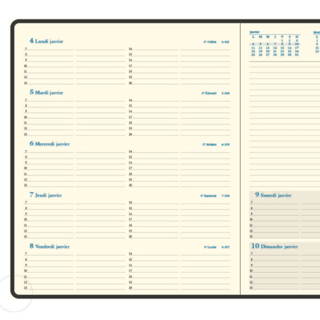 Agenda Exacompta ESPACE 22 - 18 x 22,5 cm - 1 semaine sur 2 pages avec notes