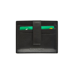 Porte-cartes en cuir Maverick ALL BLACK avec fermeture pression Porte-cartes en cuir Maverick ALL BLACK avec fermeture pression