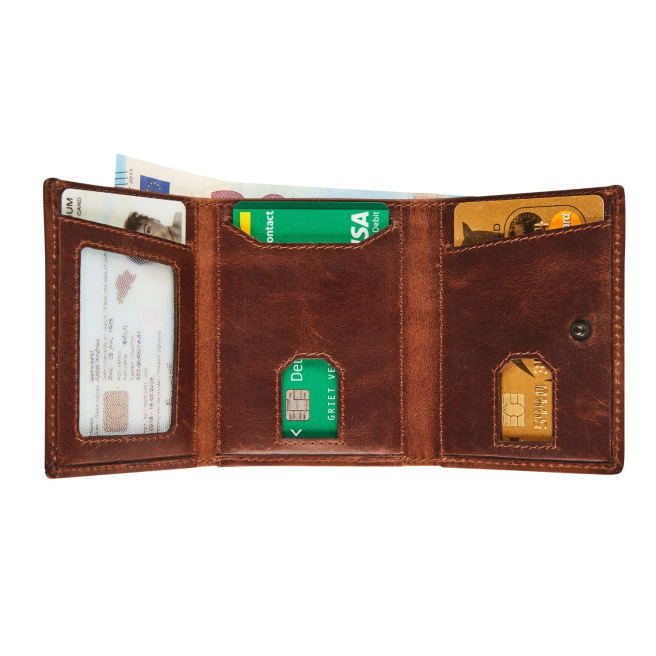 Compacte Maverick THE ORIGINAL-drievoudige leren portemonnee Compacte Maverick THE ORIGINAL-drievoudige leren portemonnee