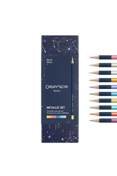 Set de crayons de couleur Caran d'Ache édition spéciale COSMIC BLUE - 10 crayons