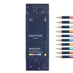 Caran d'Ache kleurpotloden set speciale editie COSMIC BLUE - 10 potloden Caran d'Ache kleurpotloden set speciale editie COSMIC BLUE - 10 potloden