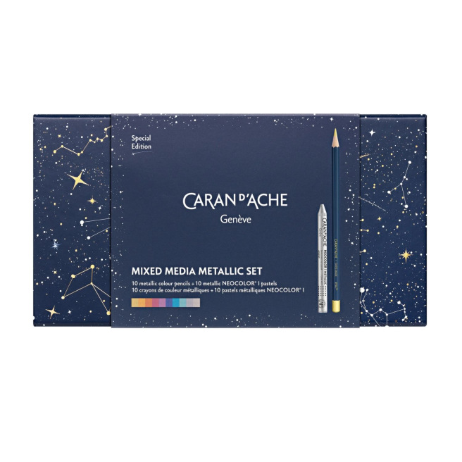 Caran d'Ache kleurpotloden set speciale editie COSMIC BLUE - 10 potloden Caran d'Ache kleurpotloden set speciale editie COSMIC BLUE - 10 potloden
