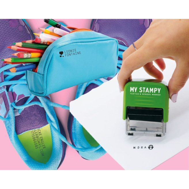 Gepersonaliseerde stempel COLOP - KIT MY STAMY TEXTIEL & SCHOOL Gepersonaliseerde stempel COLOP - KIT MY STAMY TEXTIEL & SCHOOL