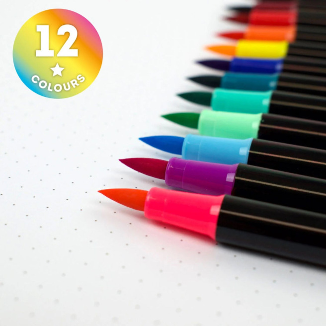 Marqueur Legami BRUSH MARKERS - étui de 12 Marqueur Legami BRUSH MARKERS - étui de 12