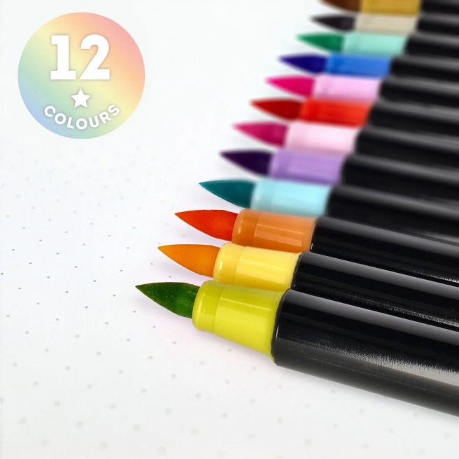 Marqueur Legami BRUSH MARKERS - étui de 12 Marqueur Legami BRUSH MARKERS - étui de 12