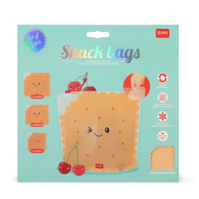 Hoeszak voor voedsel Legami SNACK BAGS - pakket van 3 Hoeszak voor voedsel Legami SNACK BAGS - pakket van 3