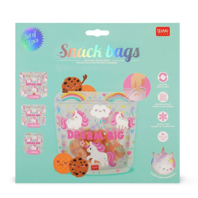 Hoeszak voor voedsel Legami SNACK BAGS - pakket van 3 Hoeszak voor voedsel Legami SNACK BAGS - pakket van 3