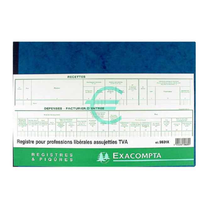 Exacompta 9631X Register - ONTVANGSTEN-UITGAVEN voor ZELFSTANDIGE BEROEPEN ONDERWORPEN AAN BTW