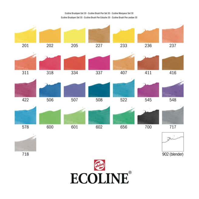 Aquarelverf Markeerstift Brush Pen Talens ECOLINE