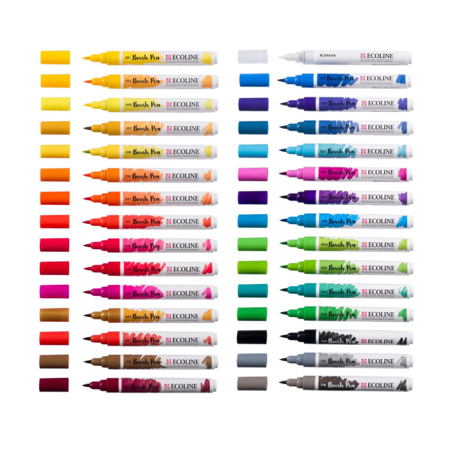 Aquarelverf Markeerstift Brush Pen Talens ECOLINE