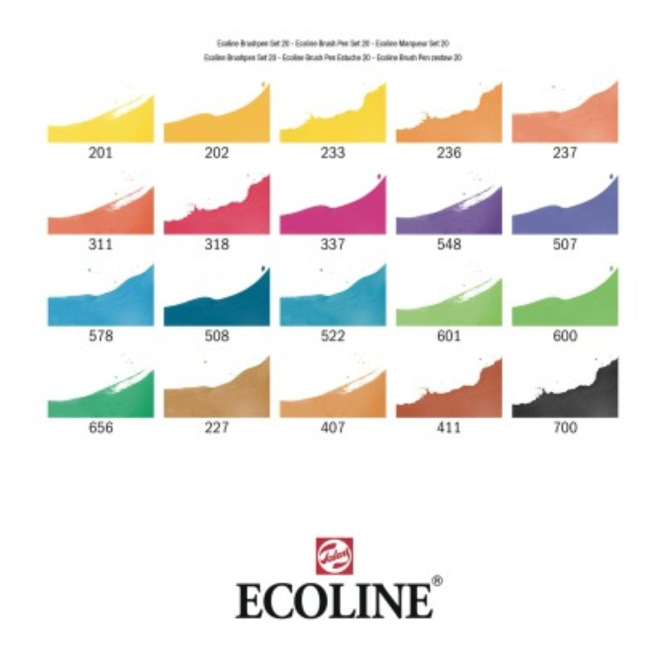 Aquarelverf Markeerstift Brush Pen Talens ECOLINE