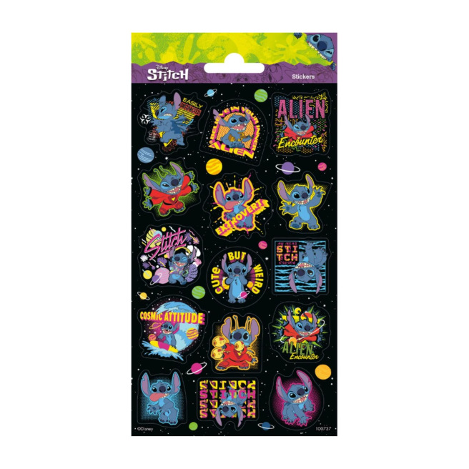 Feuille de 14 stickers autocollants LILO & STITCH Alien