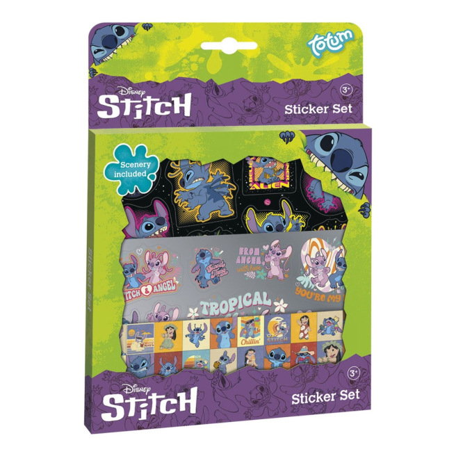 Stickerset met Lilo & Stitch speelachtergrond van TOTUM