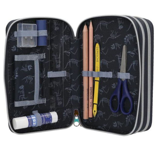 DINO WORLD LED-etui met 3 compartimenten