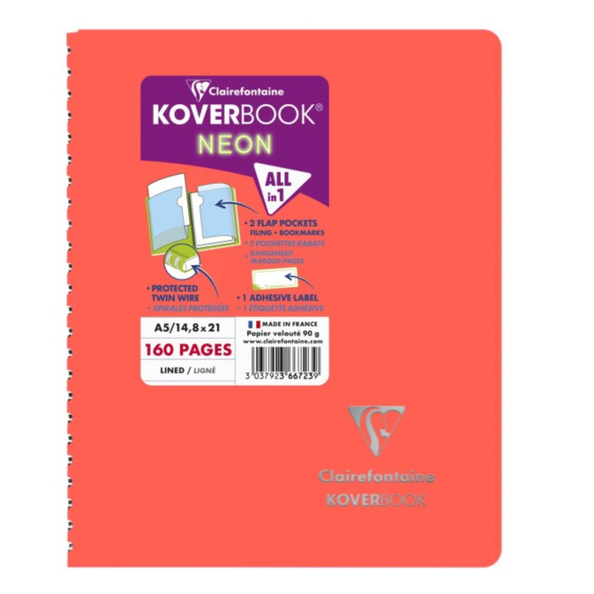 Cahier à spirales CLAIREFONTAINE KOVERBOOK POLYPRO TRANSPARENT Cahier à spirales CLAIREFONTAINE KOVERBOOK POLYPRO TRANSPARENT
