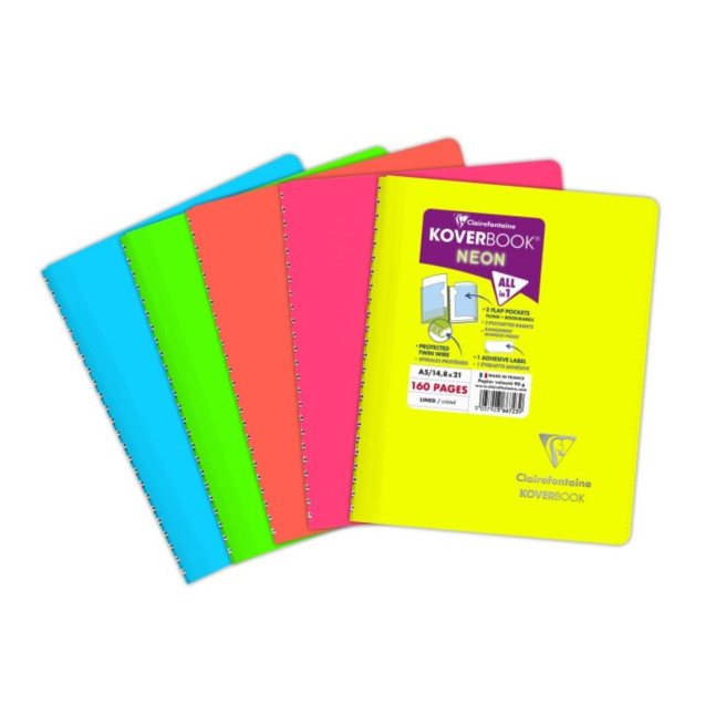 Spiraalvormig schrift CLAIREFONTAINE KOVERBOOK POLYPRO TRANSPARANT