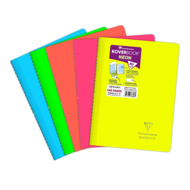 Spiraalvormig schrift CLAIREFONTAINE KOVERBOOK POLYPRO TRANSPARANT