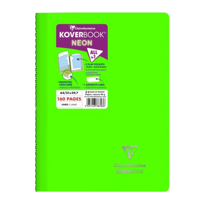 Cahier à spirales CLAIREFONTAINE KOVERBOOK POLYPRO TRANSPARENT Cahier à spirales CLAIREFONTAINE KOVERBOOK POLYPRO TRANSPARENT