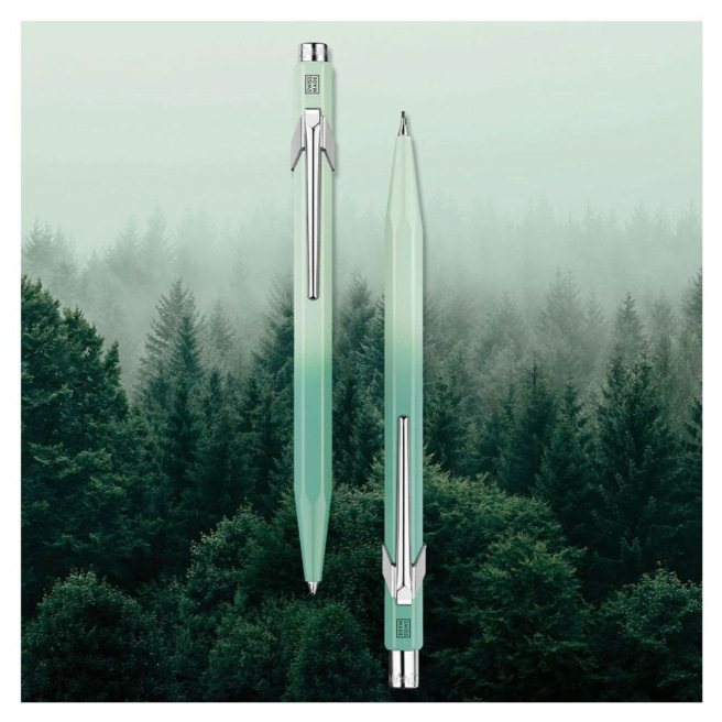 Set stylo-bille + porte-mines Caran d'Ache 849 MYSTY FOREST - édition limitée