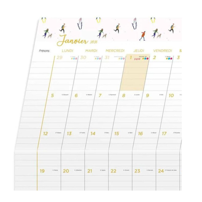 Calendrier scolaire Quo Vadis DE LA TRIBU - mensuel sur 16 mois - 32 x 30 cm