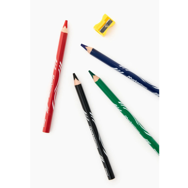 Crayons pour ardoise effaçables à sec Maped MARKER'PEPS  - étui de 4 avec taille-crayons
