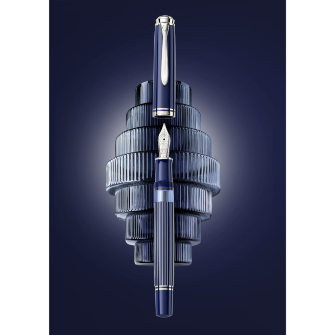 Stylo Pelikan SOUVERAN M815 Metal Striped Blue - stylo-plume - plume M