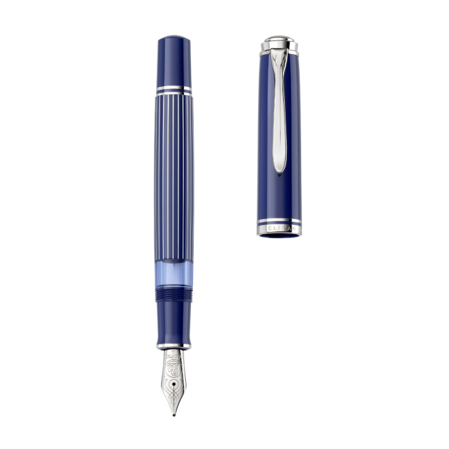 Stylo Pelikan SOUVERAN M815 Metal Striped Blue - stylo-plume - plume M
