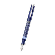 Pelikan SOUVERAN M815 Metal Gestreept Blauw - vulpen - penpunt M