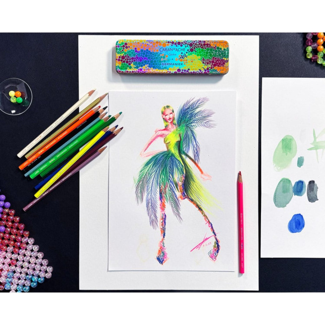 Set de crayons de couleur Caran d'Ache édition spéciale GERMANIER